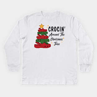 Crocin' Around The Christmas Tree Kids Long Sleeve T-Shirt